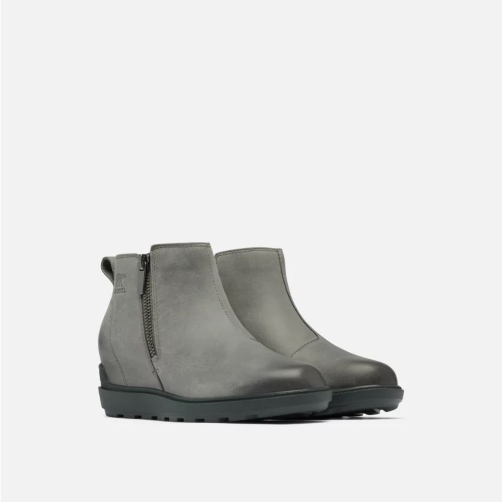Brand New Sorel Women's Evie II Zip Wedge Grey Booties